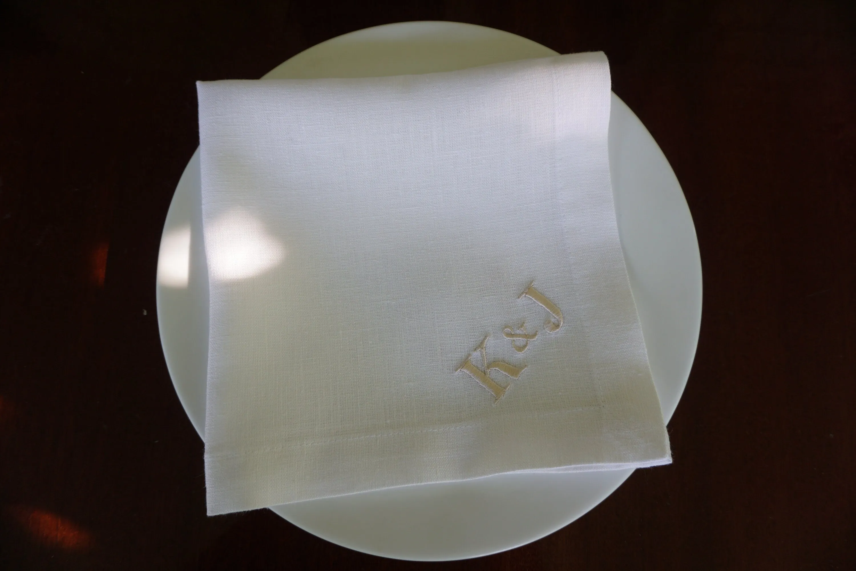 #105 | Minimalist letters for couples | Personalized | Linen napkins