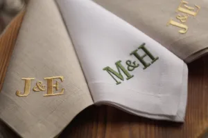 #105 | Minimalist letters for couples | Personalized | Linen napkins