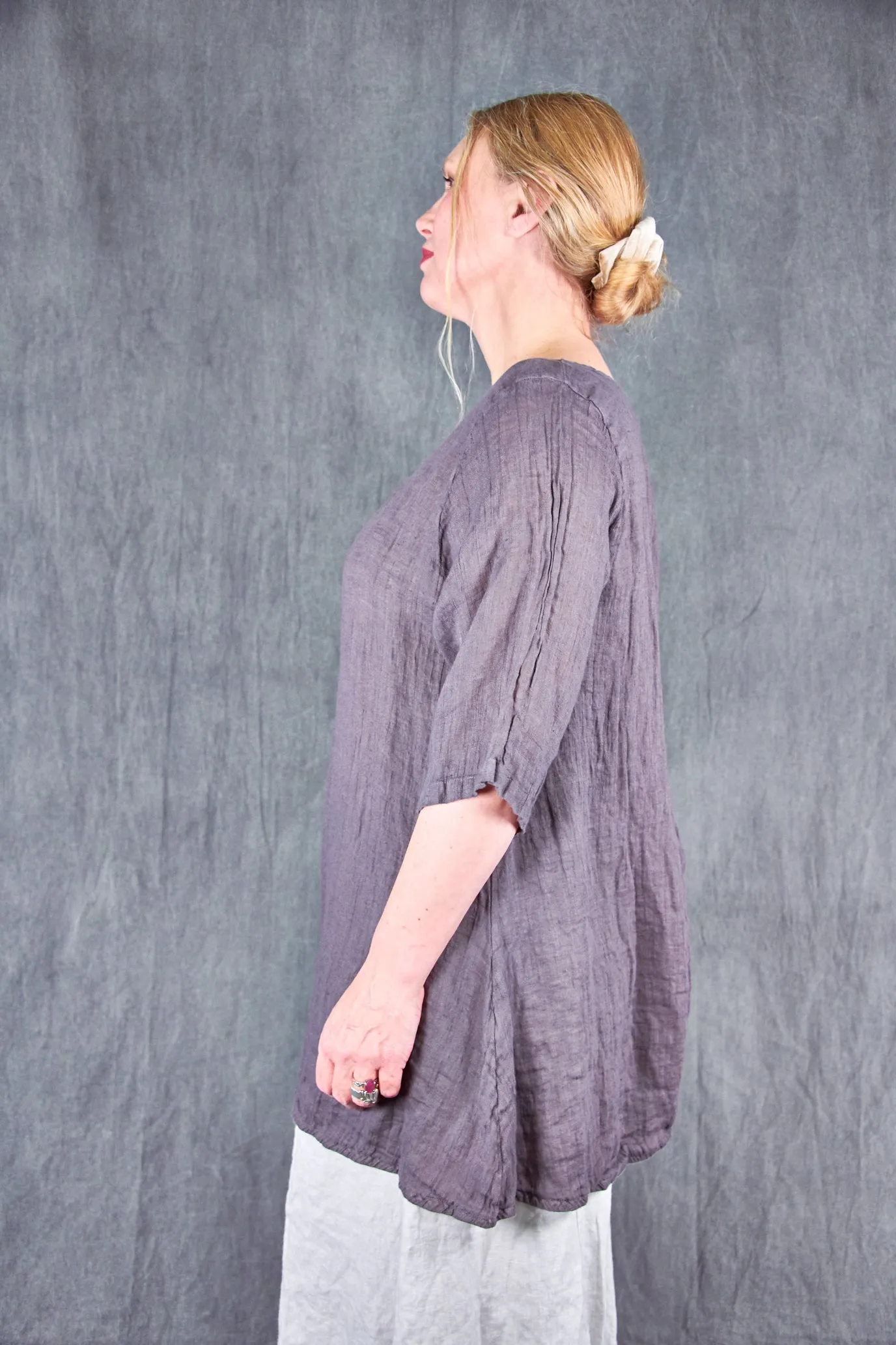 1210 Linen Simple Tunic Flint-U