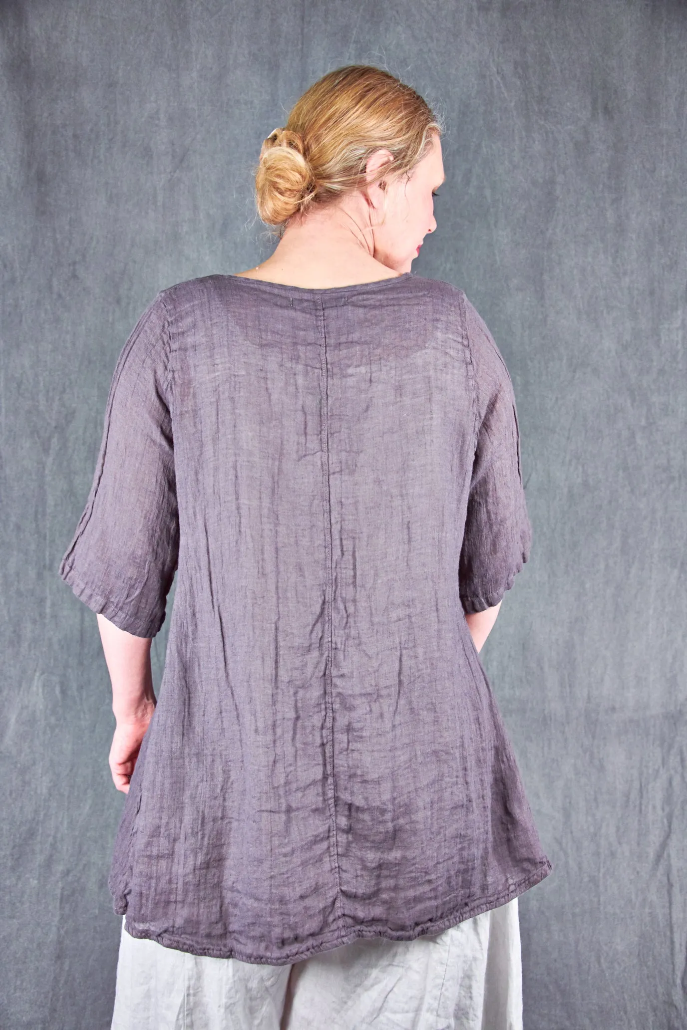 1210 Linen Simple Tunic Flint-U