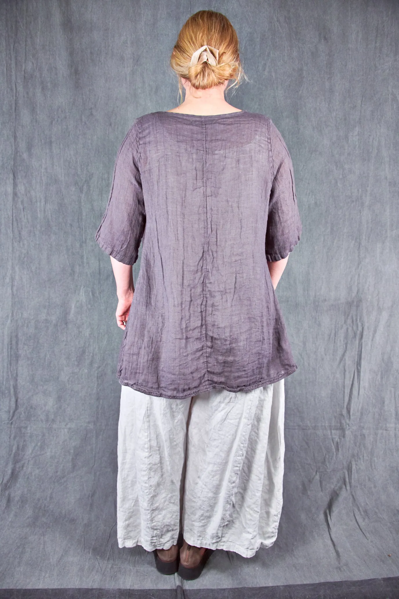 1210 Linen Simple Tunic Flint-U