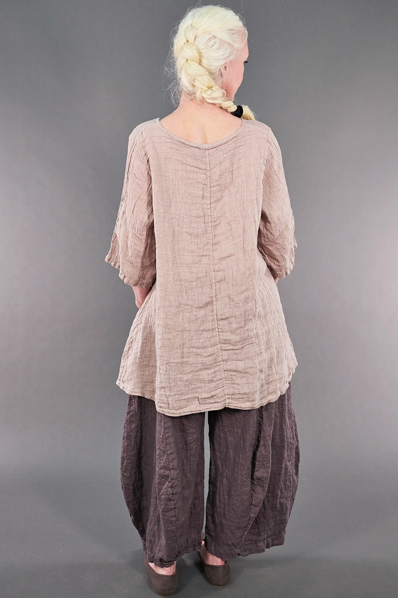 1210 Linen Simple Tunic Malva-P