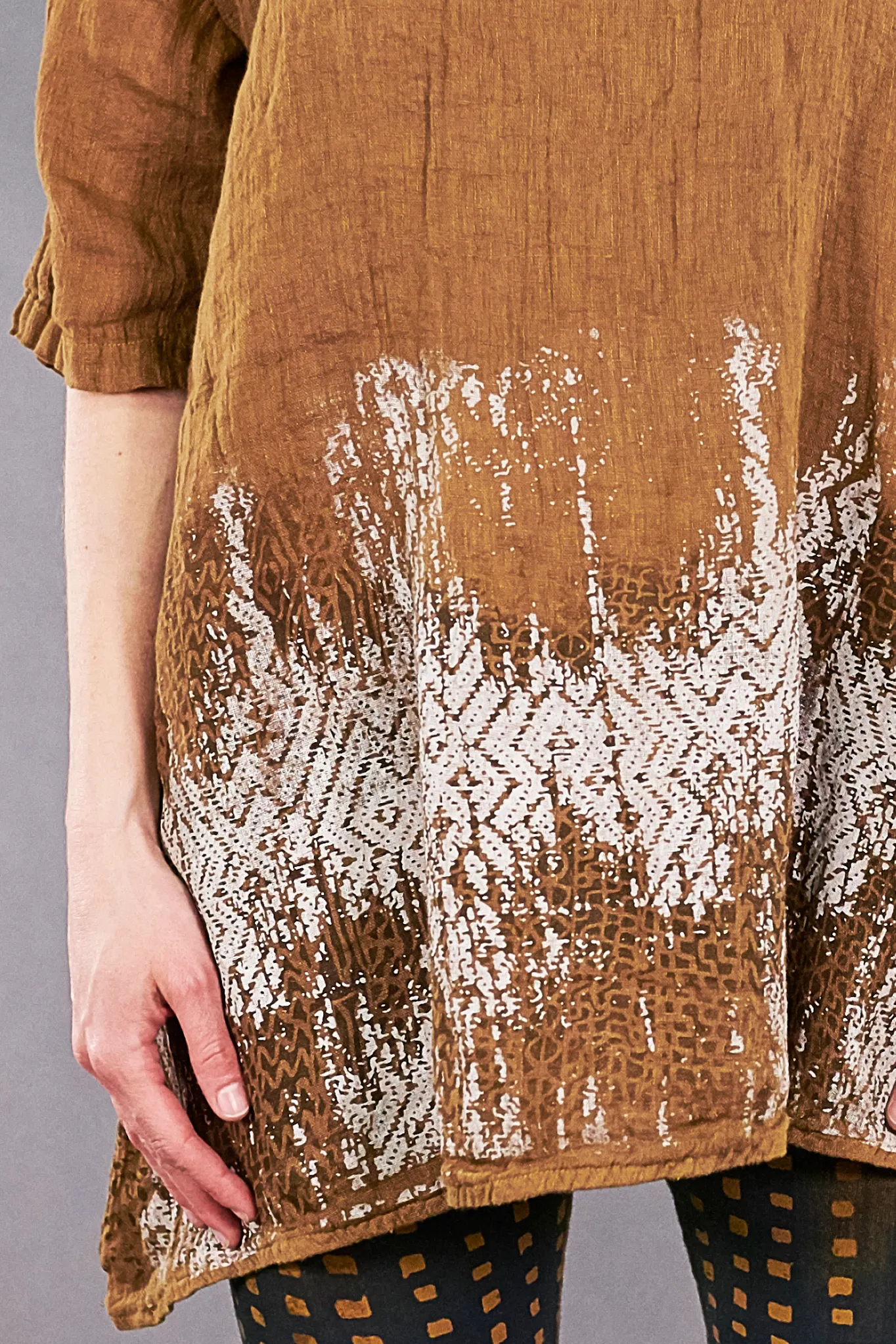 1210 Linen Simple Tunic Vintage Brass-P