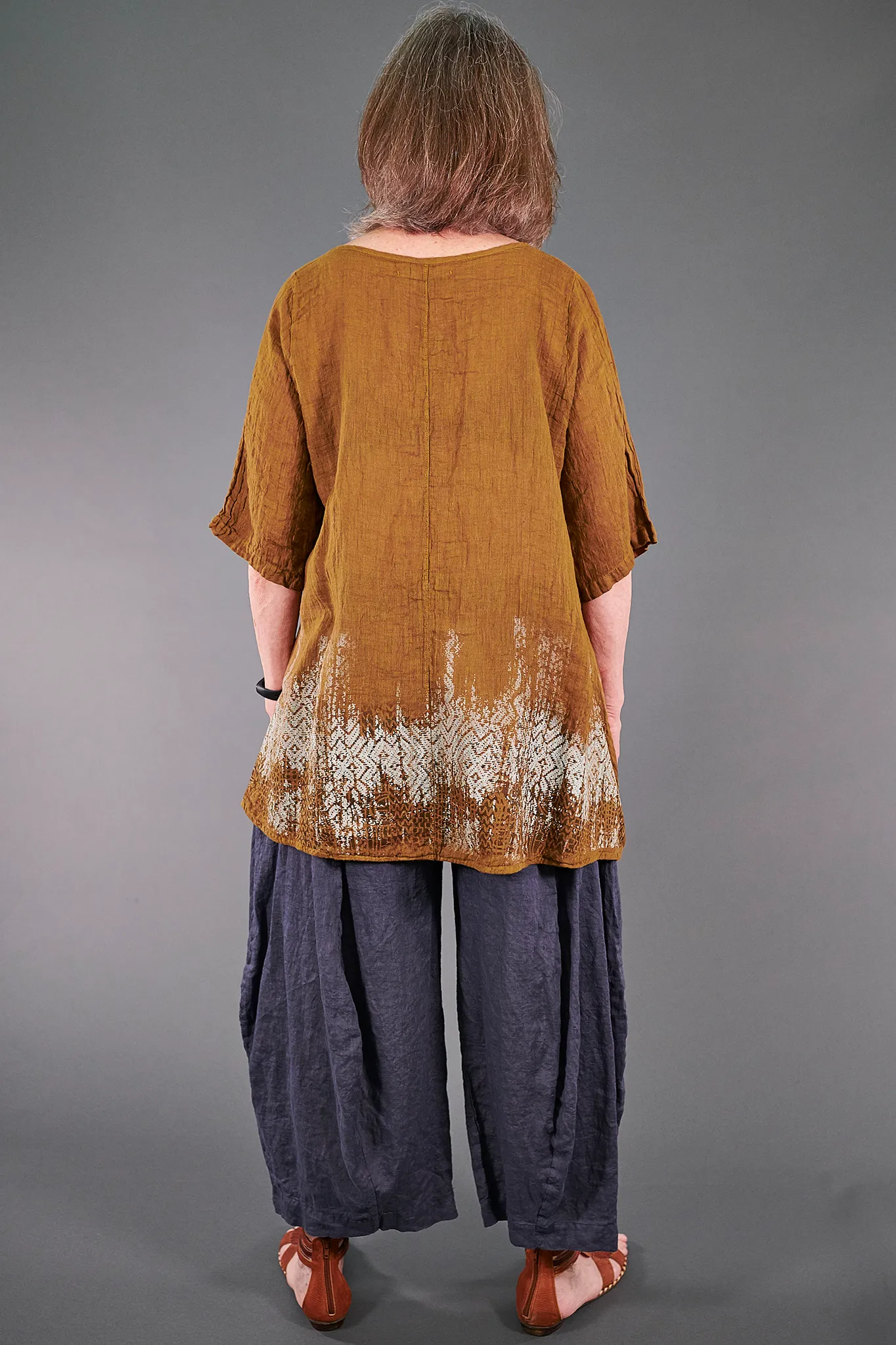 1210 Linen Simple Tunic Vintage Brass-P