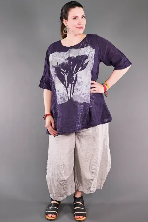 1210 Linen Simple Tunic Violet Ink-P size 2