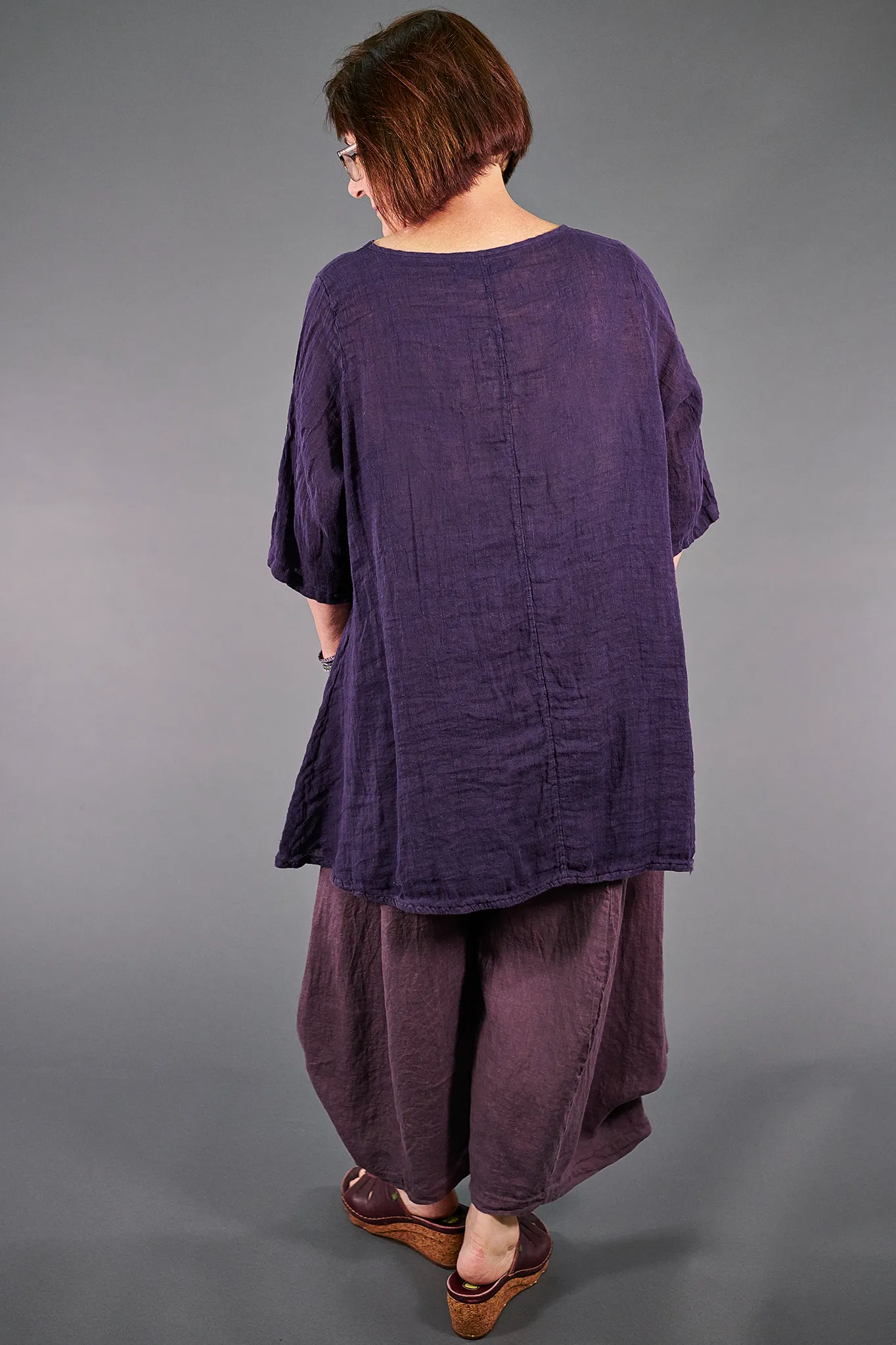 1210 Linen Simple Tunic Violet Ink-P size 2