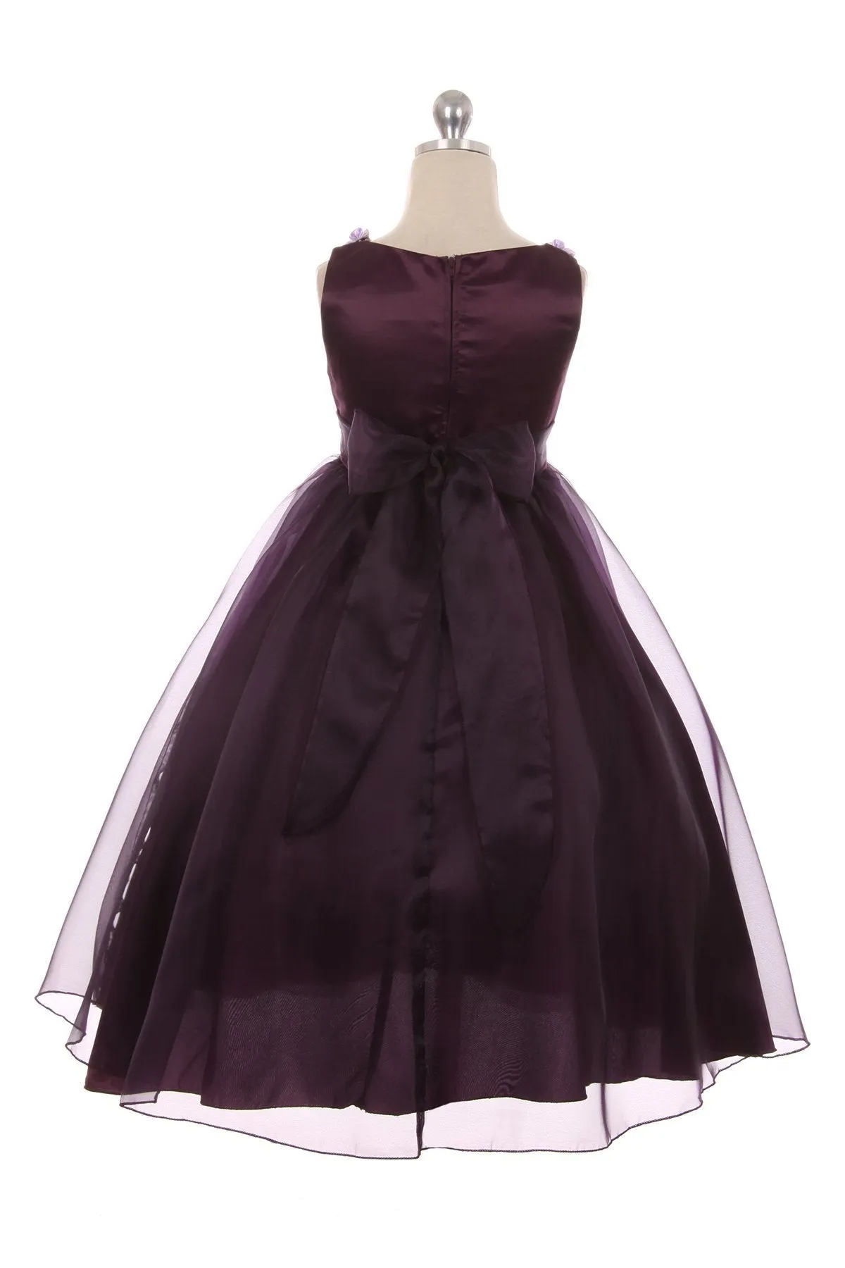 149 Organza Rosebud & Ribbon Girls Dress