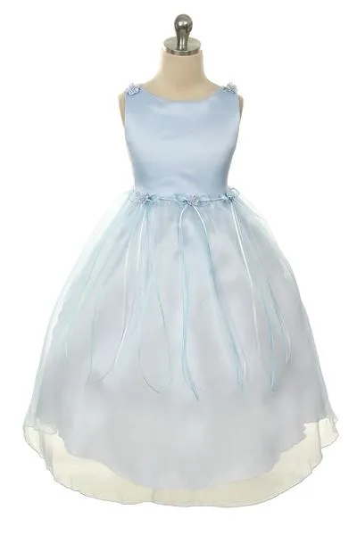 149 Organza Rosebud & Ribbon Girls Dress