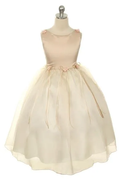149 Organza Rosebud & Ribbon Girls Dress