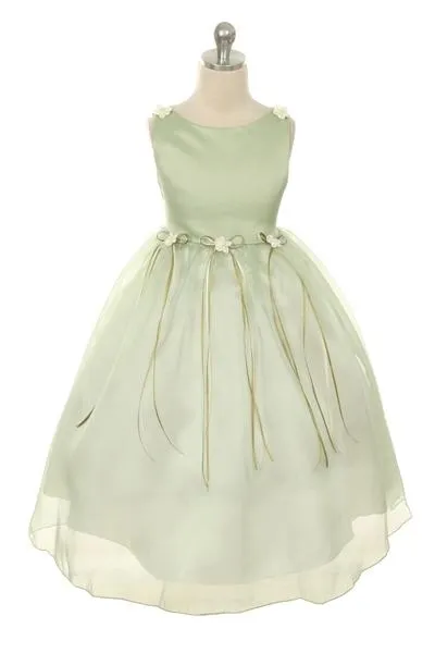 149 Organza Rosebud & Ribbon Girls Dress