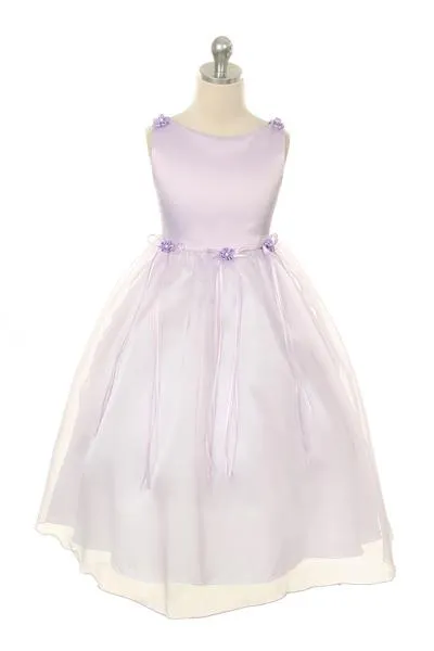 149 Organza Rosebud & Ribbon Girls Dress