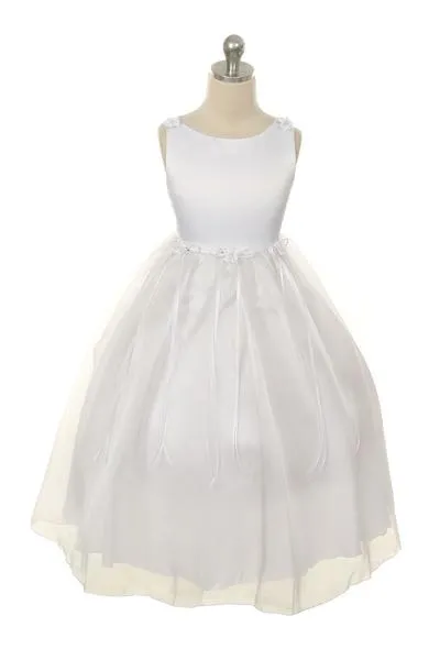 149 Organza Rosebud & Ribbon Girls Dress