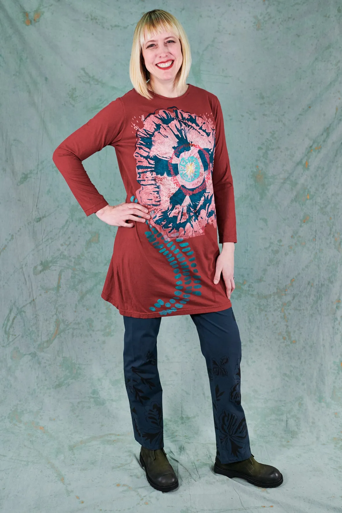 1571 Simple Tunic-Nepal-Poppy Daydream