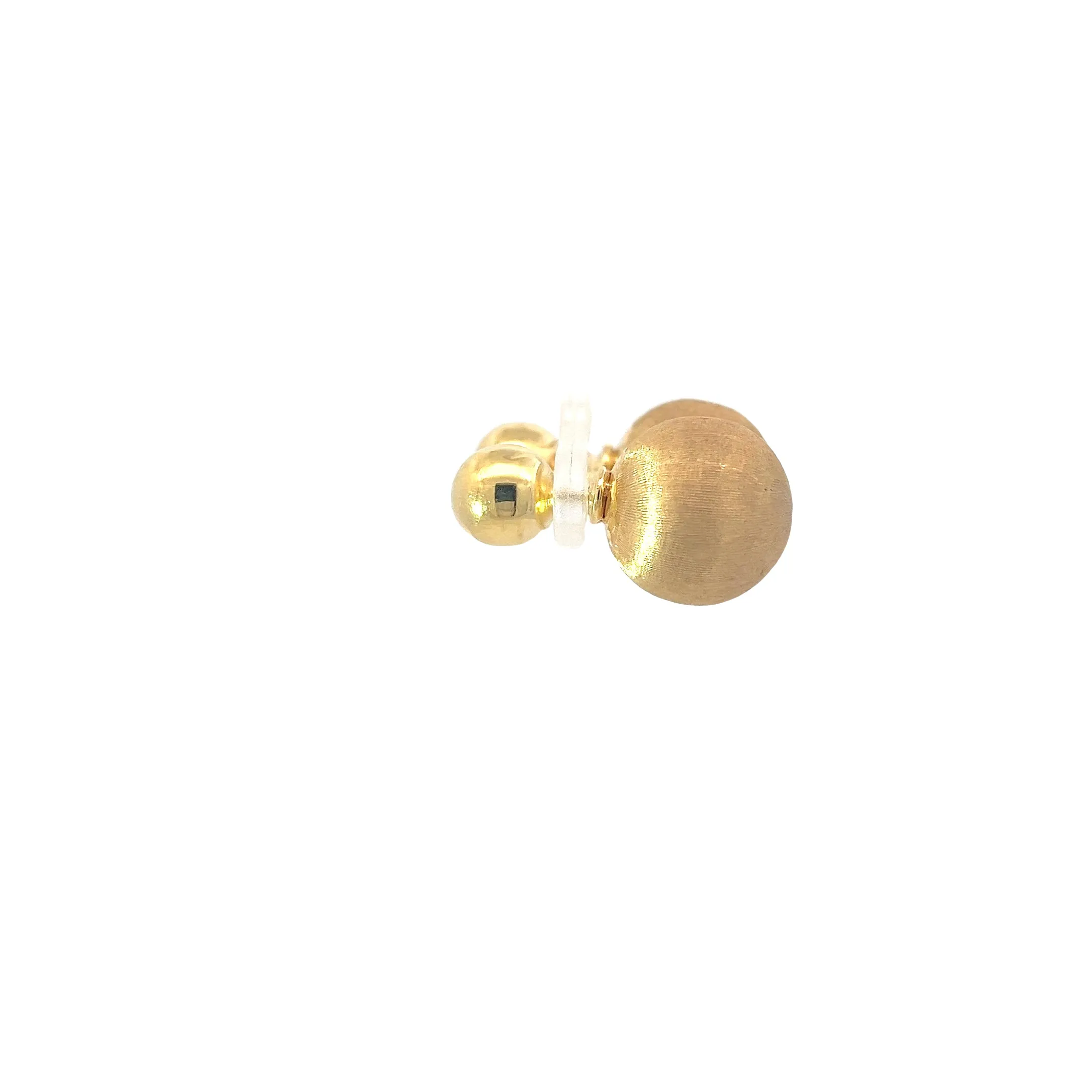 18k Yellow Gold Satin Ball Earrings
