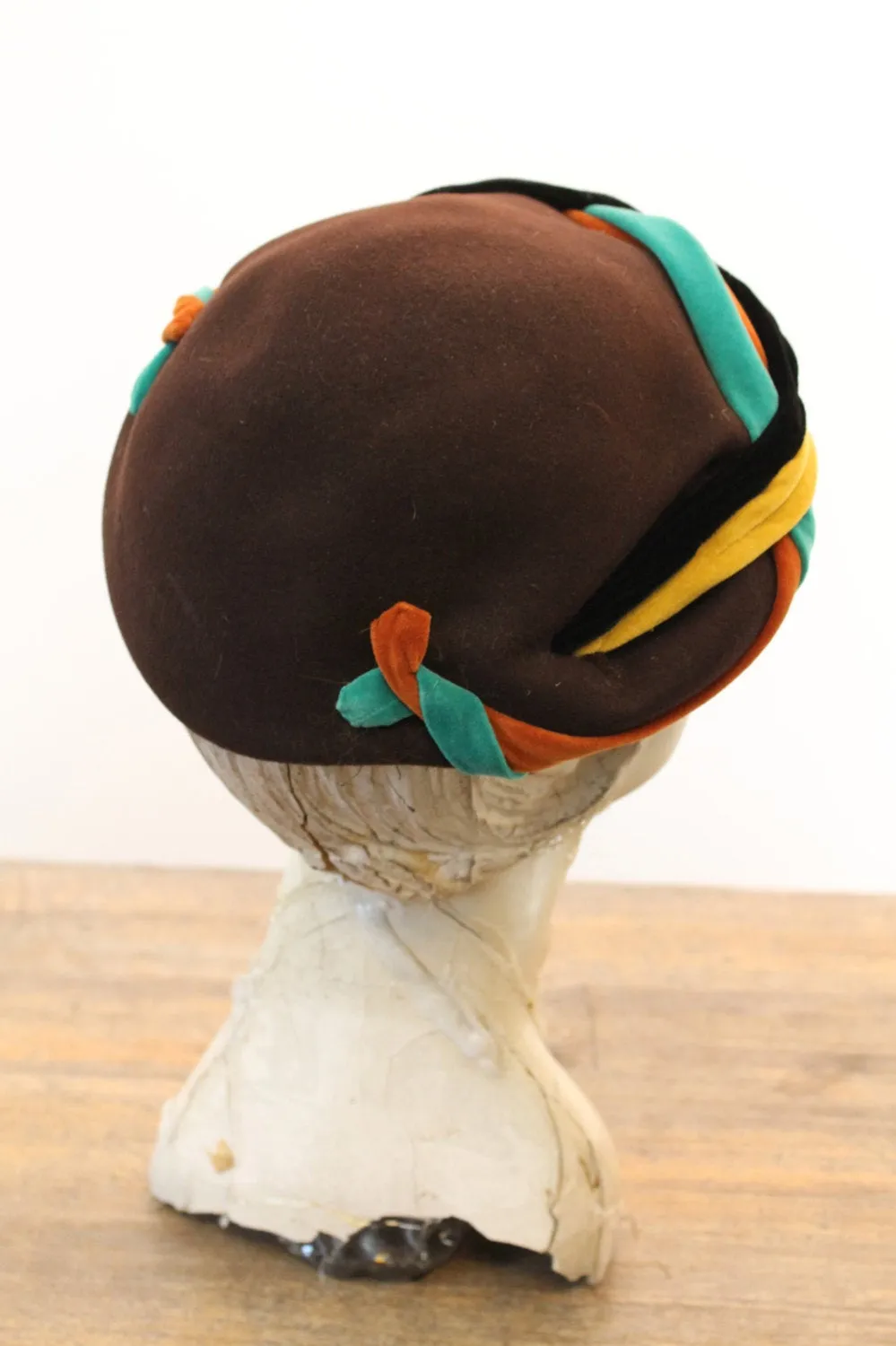 1940s wool velvet hat tilt fascinator cap | new fall