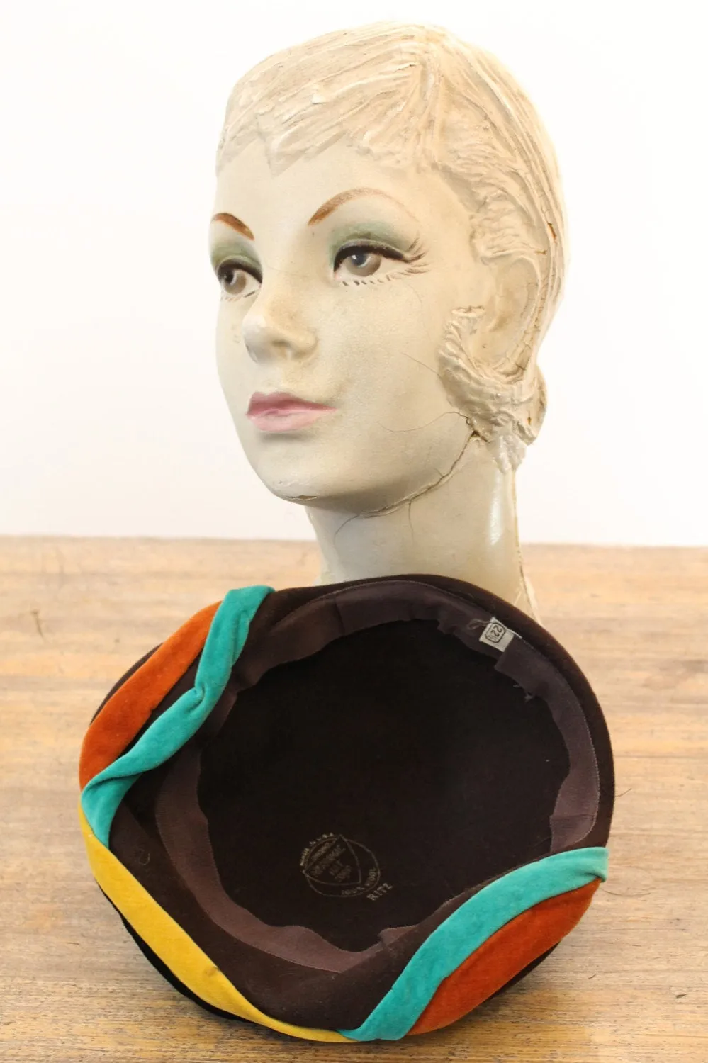 1940s wool velvet hat tilt fascinator cap | new fall