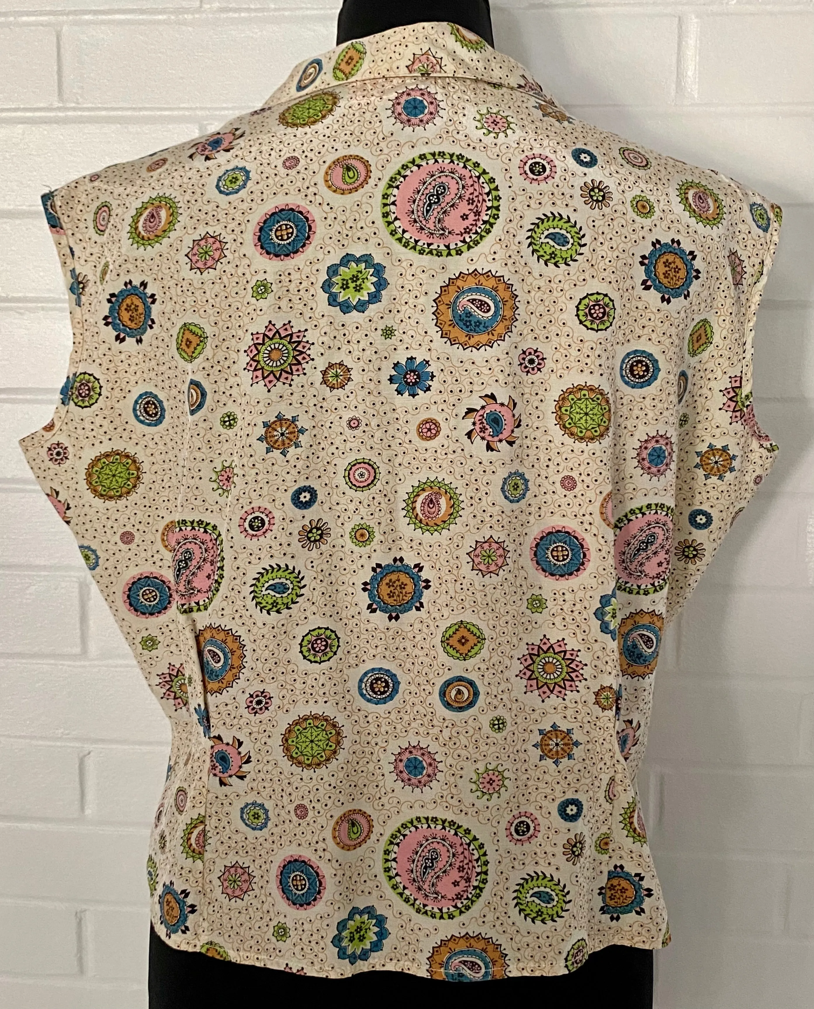 1950s Country Set Sleeveless Blouse