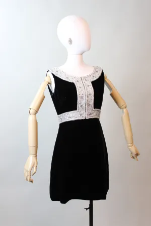 1960s JACK BRYAN velvet gem ENCRUSTED dress xs | new fall