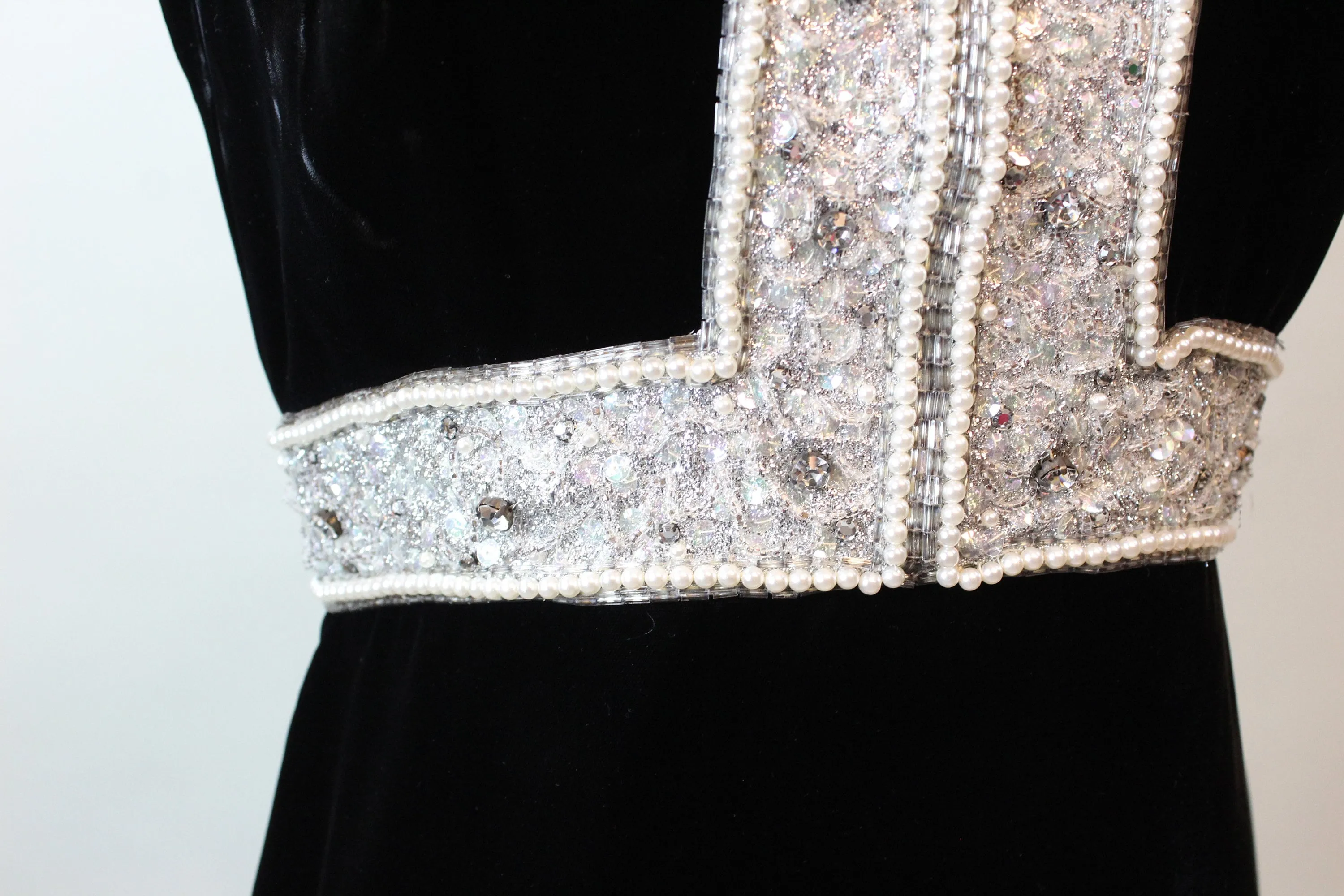 1960s JACK BRYAN velvet gem ENCRUSTED dress xs | new fall