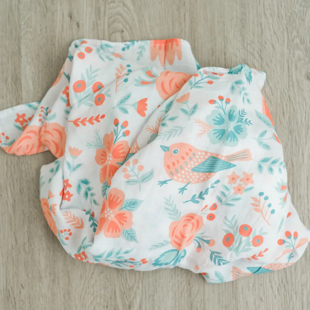 2-Pack Sunrise Bloom Bamboo Muslin Swaddle Blankets