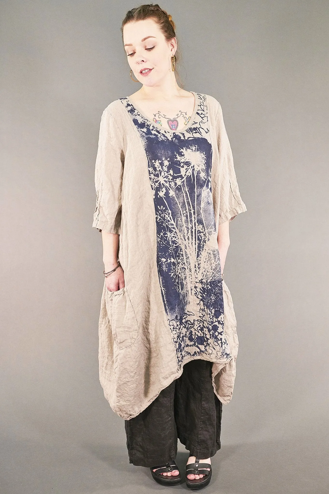 2299 Cloud Linen Dress Wet Sand-P