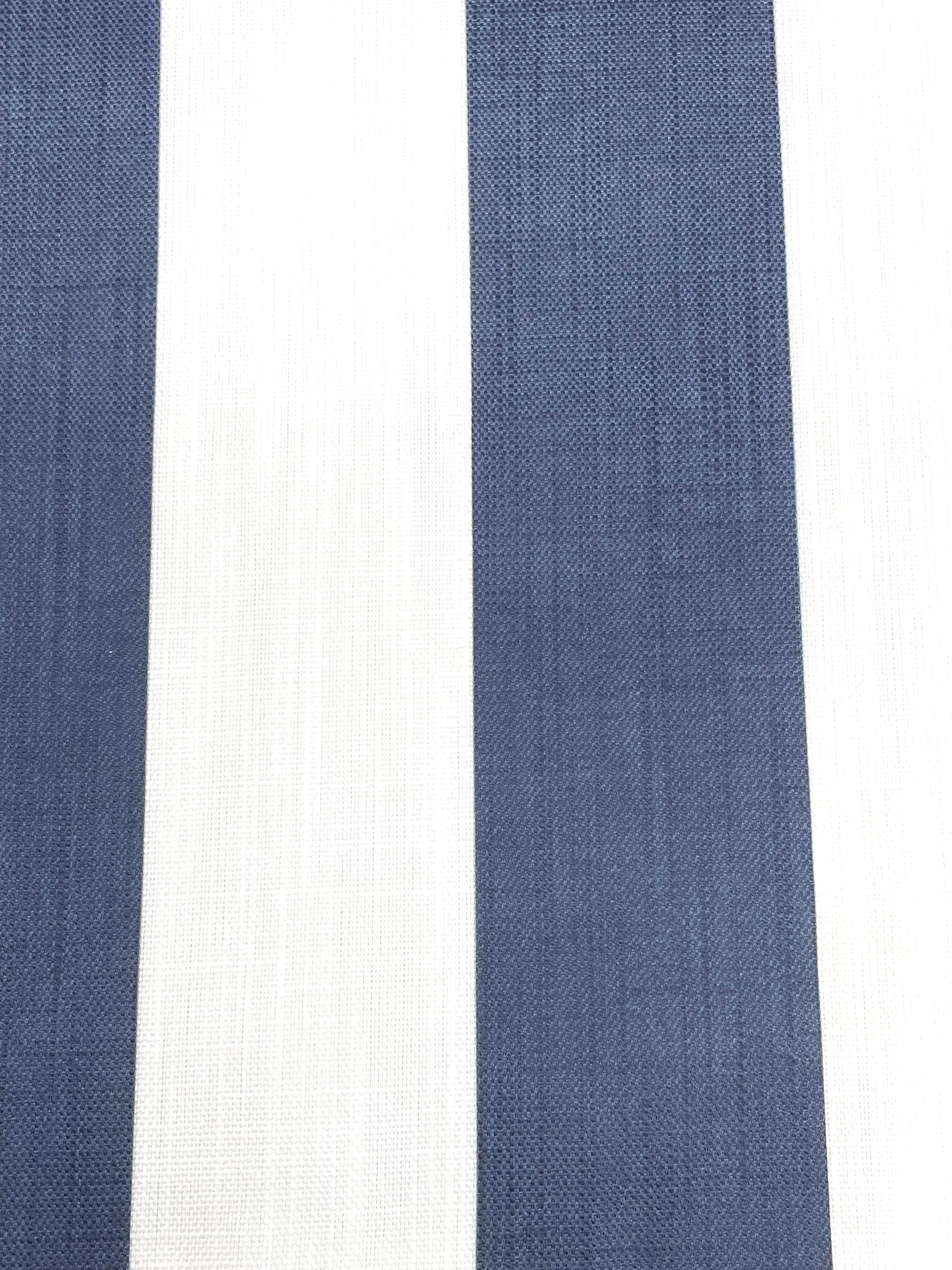 2" Stripe Faux Linen Flat Relaxed Roman Shade/CL1092