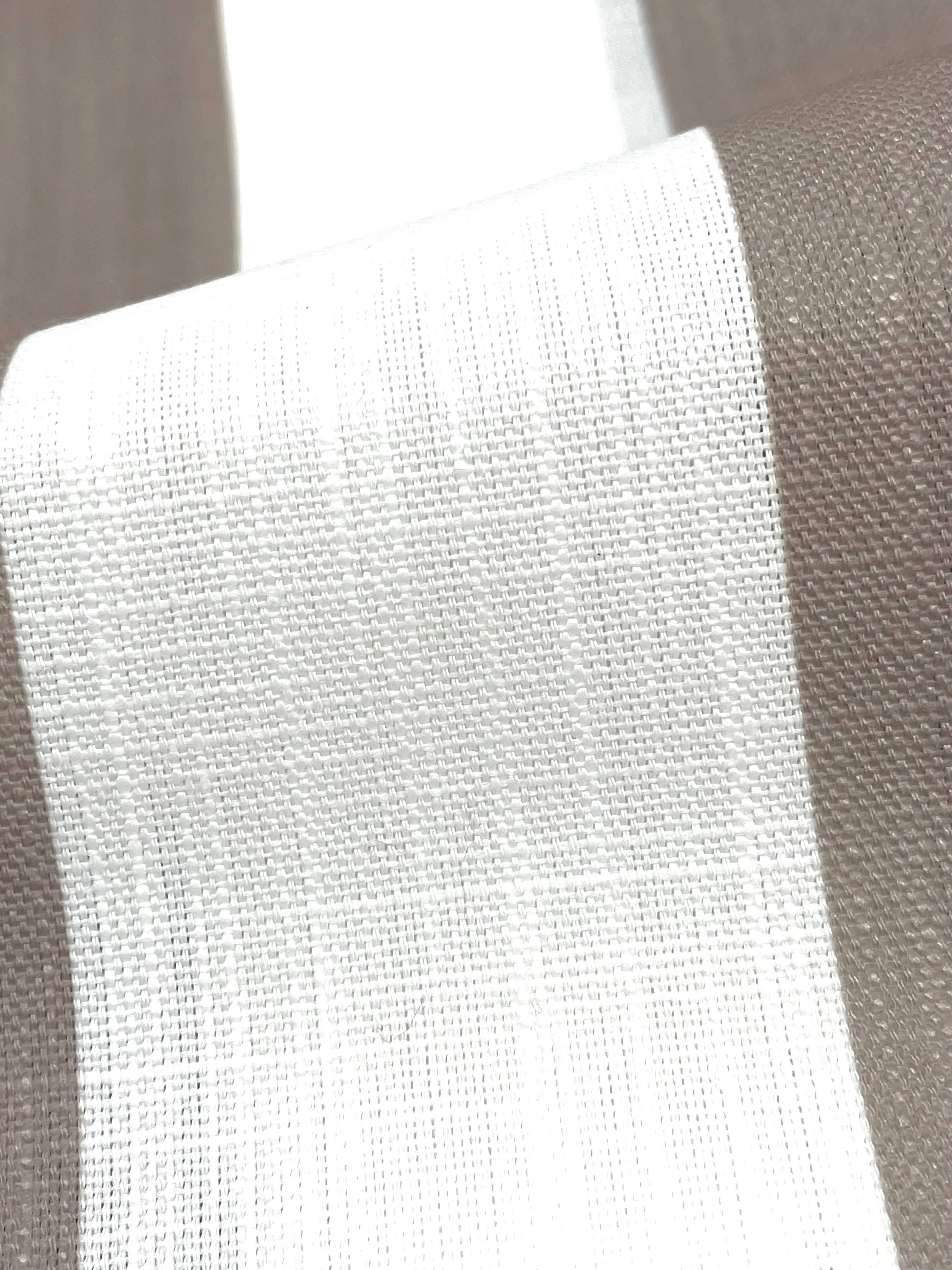 2" Stripe Faux Linen Flat Relaxed Roman Shade/CL1092