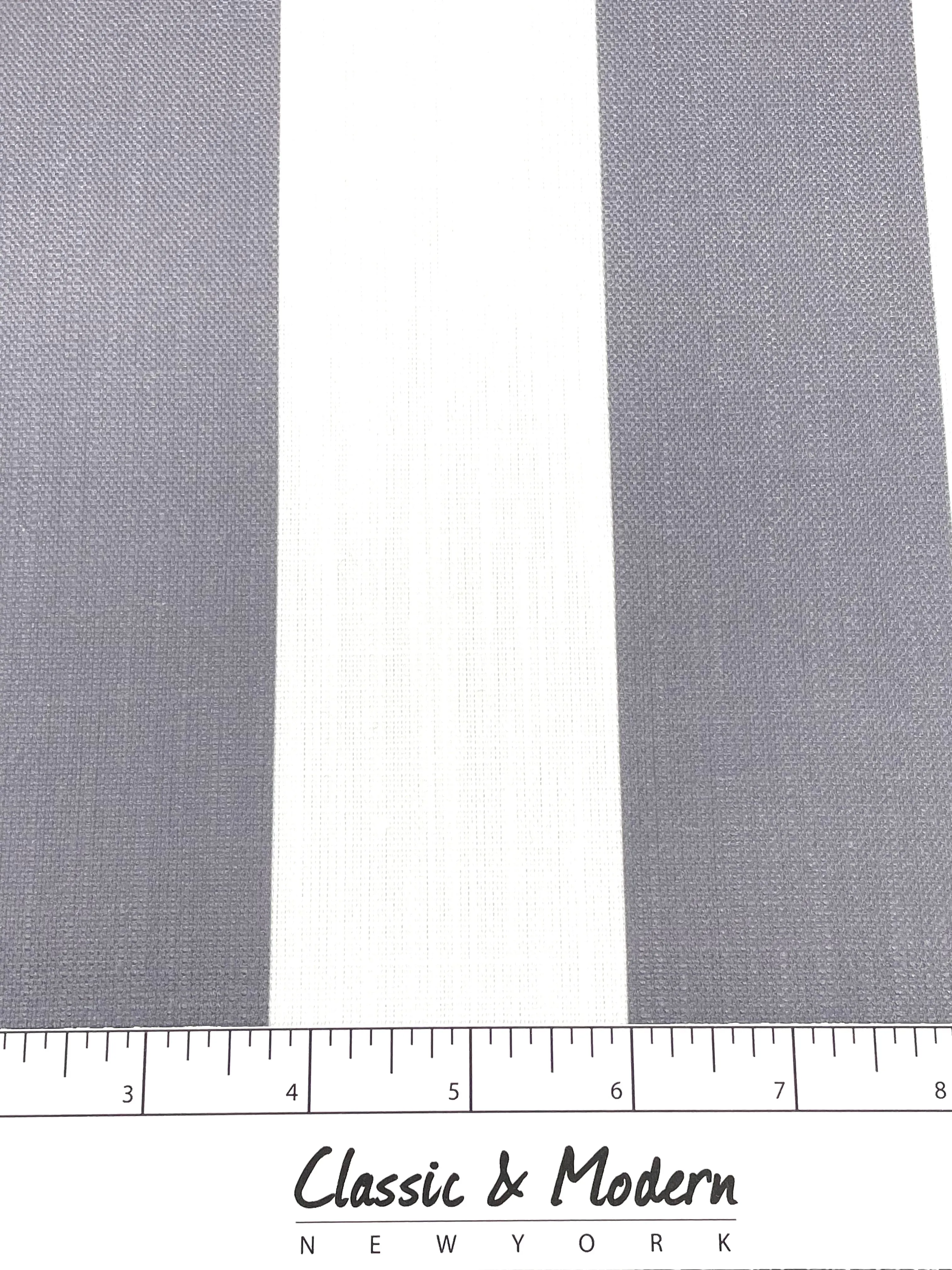 2" Stripe Faux Linen Flat Relaxed Roman Shade/CL1092