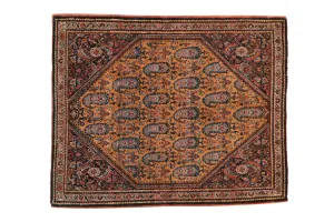 2x2.5 Vintage Fine Sarouk Square Rug Mat