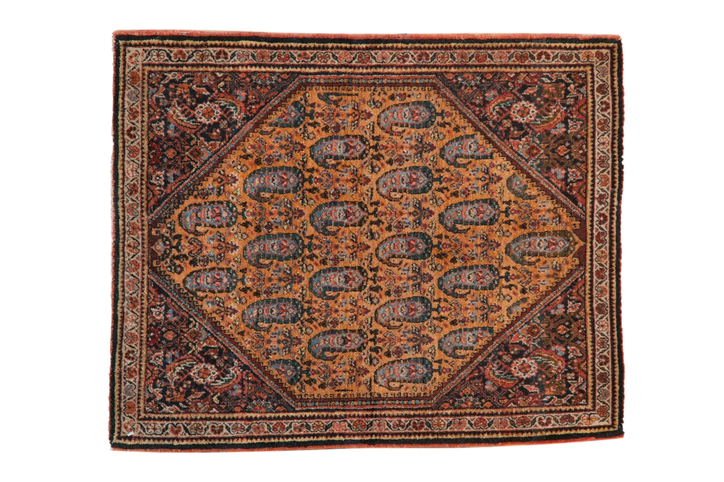 2x2.5 Vintage Fine Sarouk Square Rug Mat