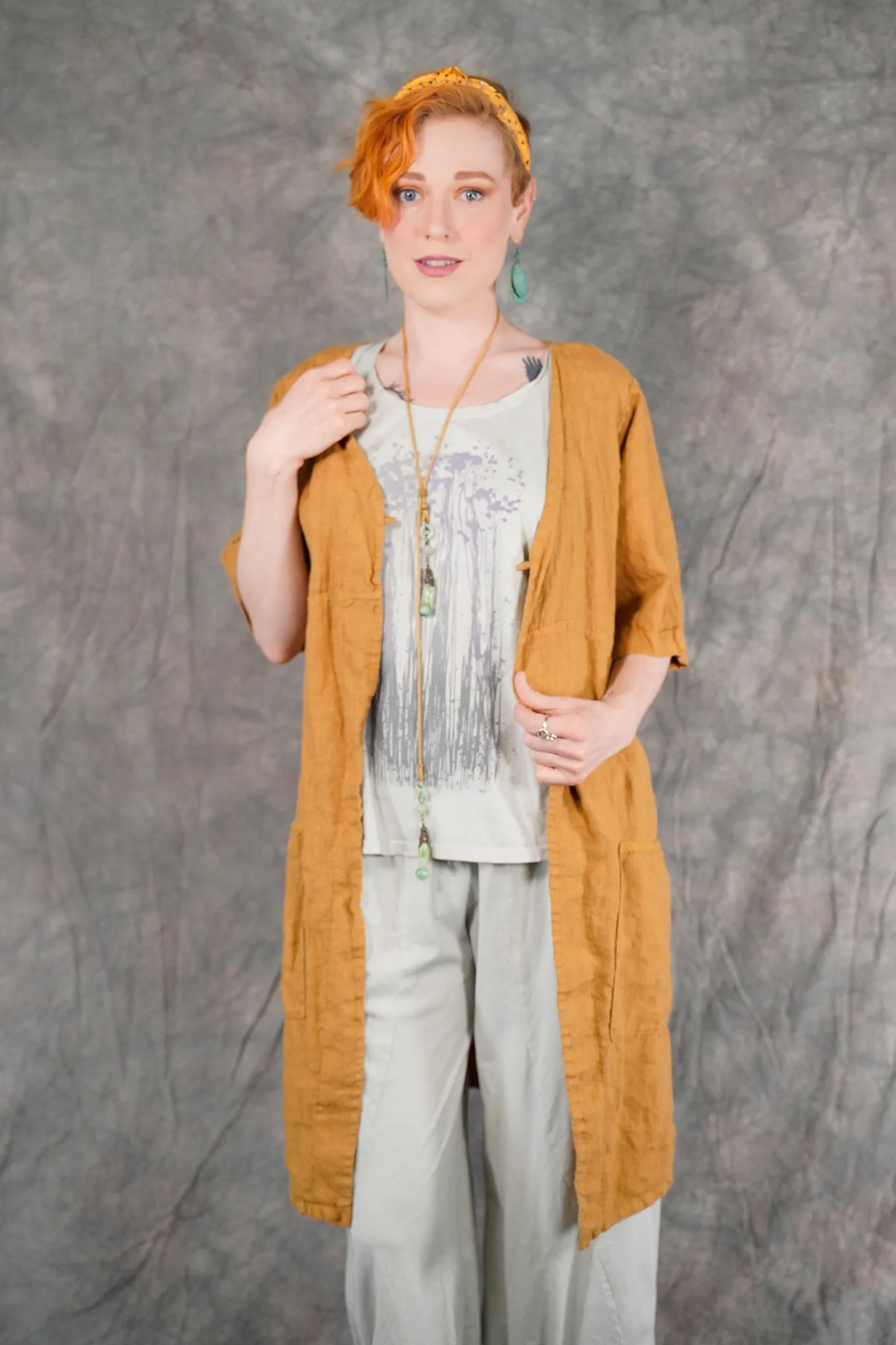 5306 Contrast Cardi Antique Bronze-P