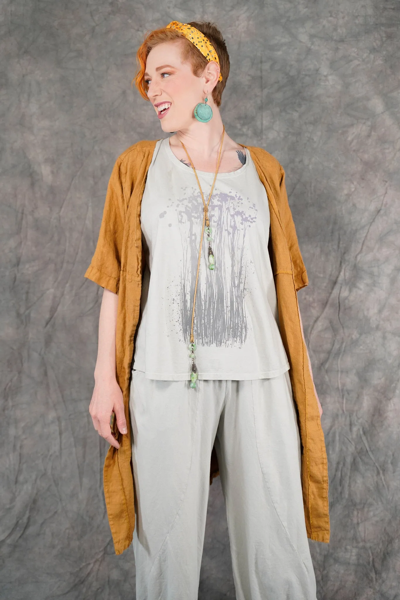 5306 Contrast Cardi Antique Bronze-P