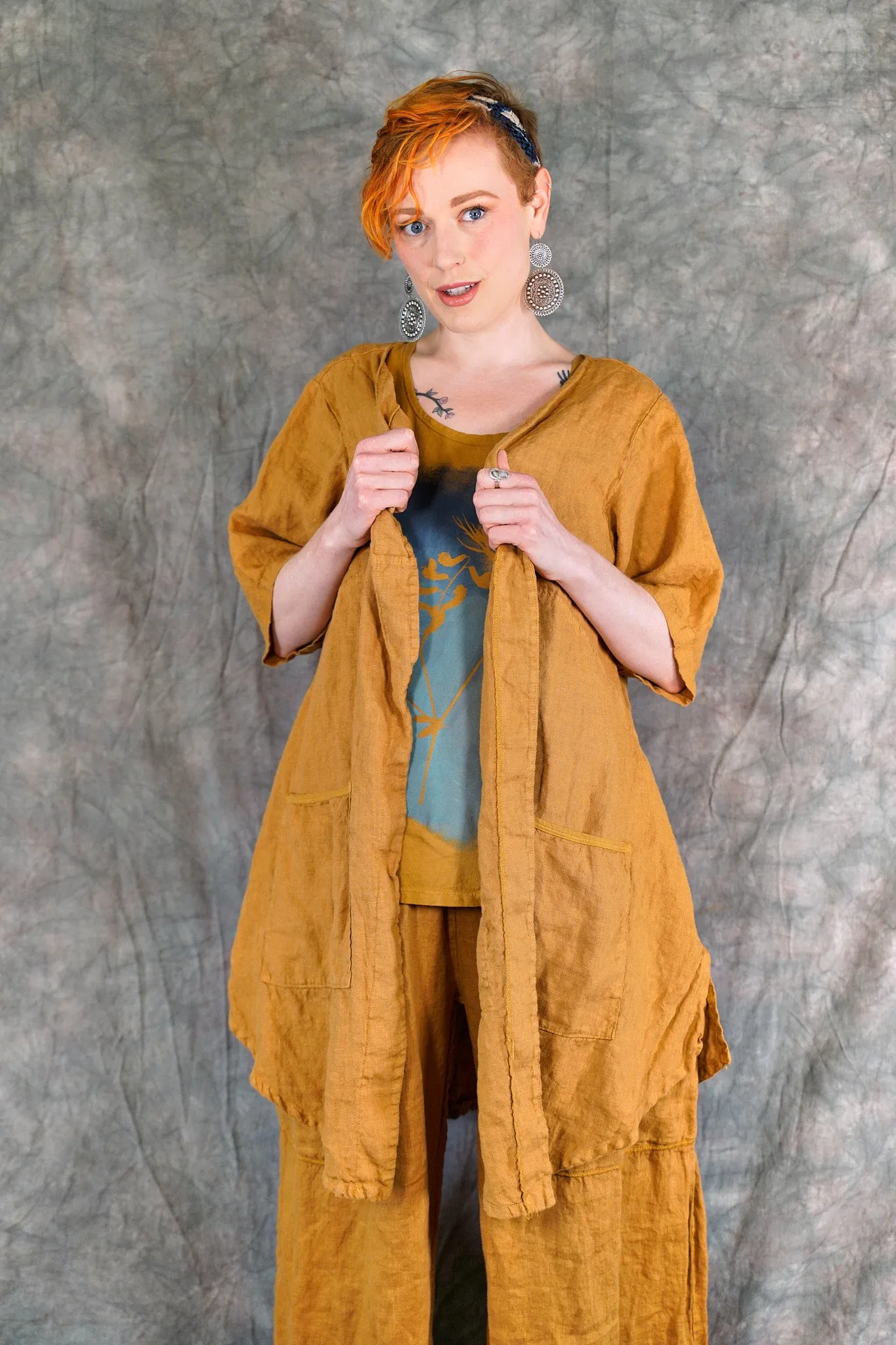 5306 Contrast Cardi Antique Bronze-P