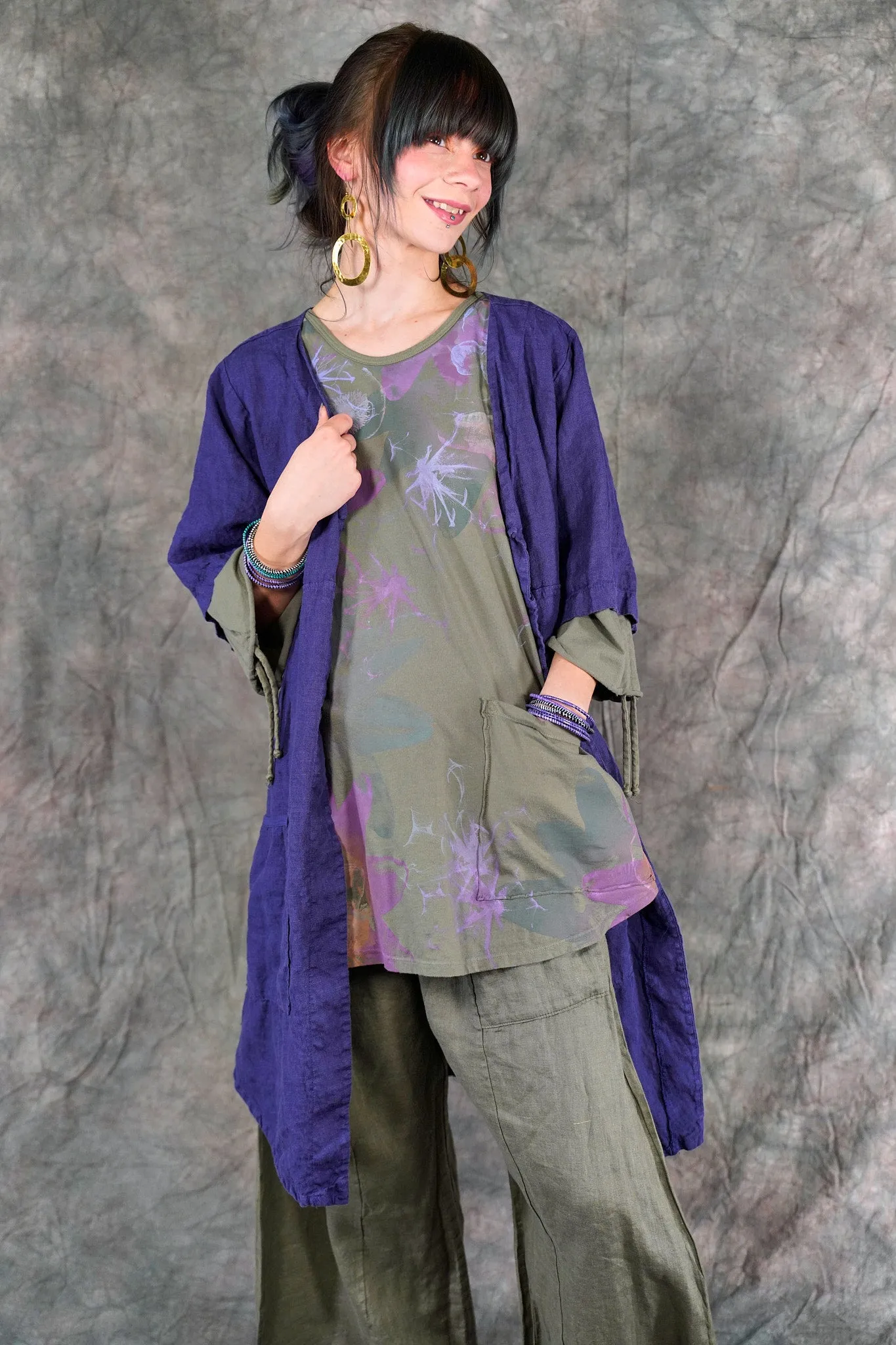 5306 Contrast Cardi Ultraviolet-P