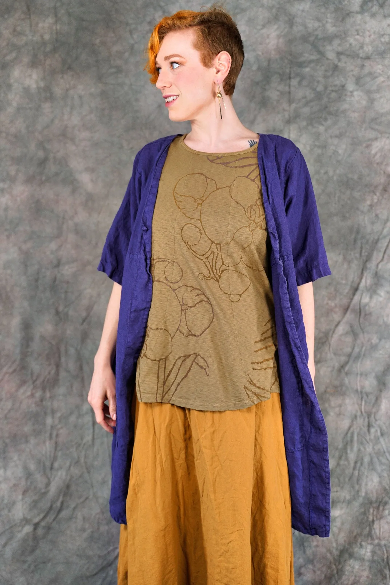 5306 Contrast Cardi Ultraviolet-P