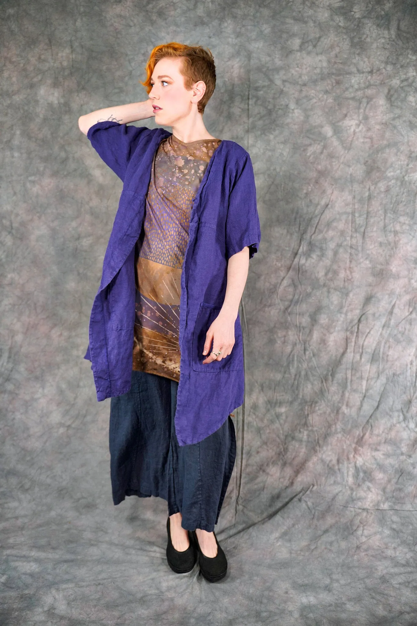 5306 Contrast Cardi Ultraviolet-P