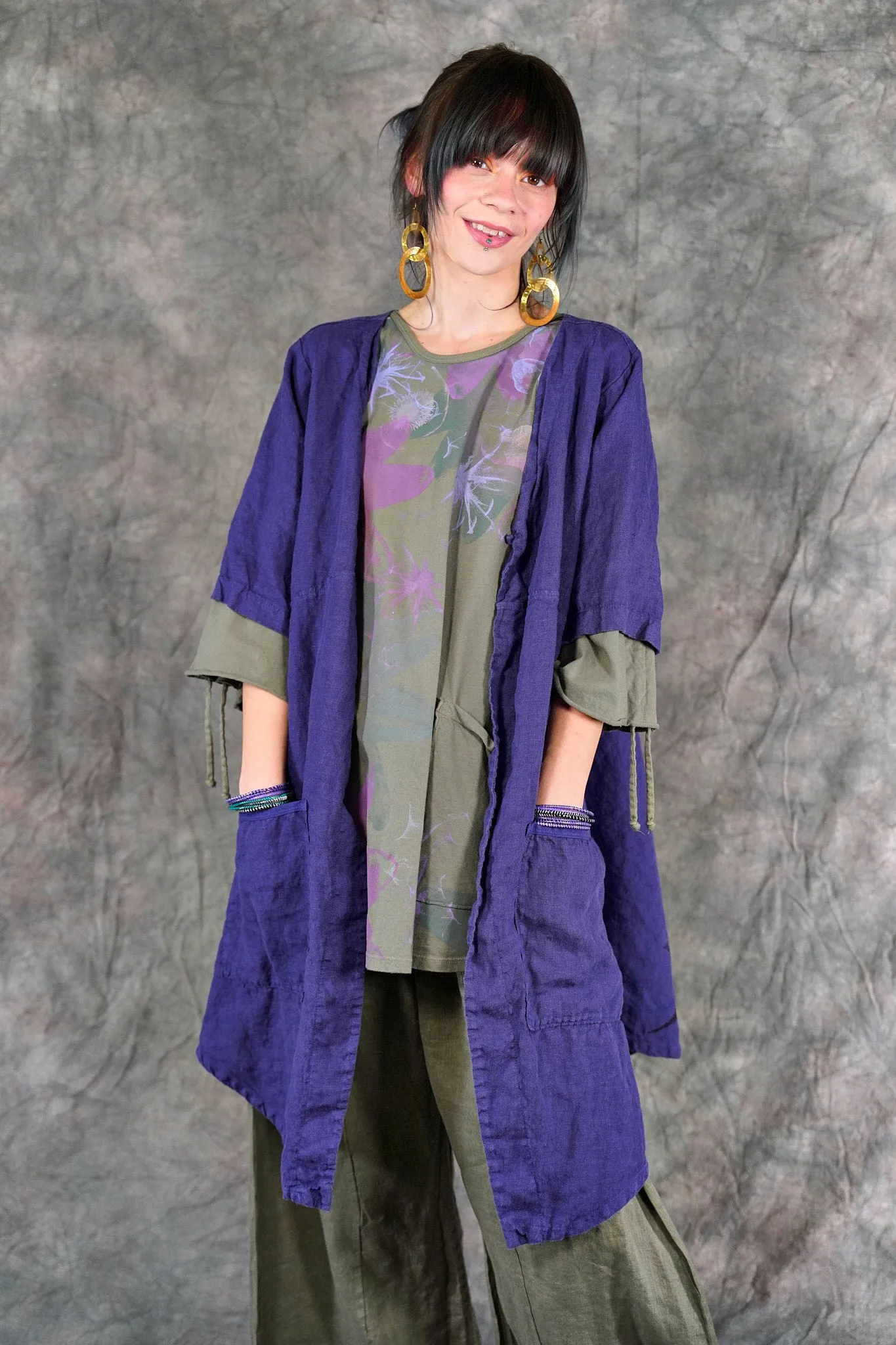 5306 Contrast Cardi Ultraviolet-P