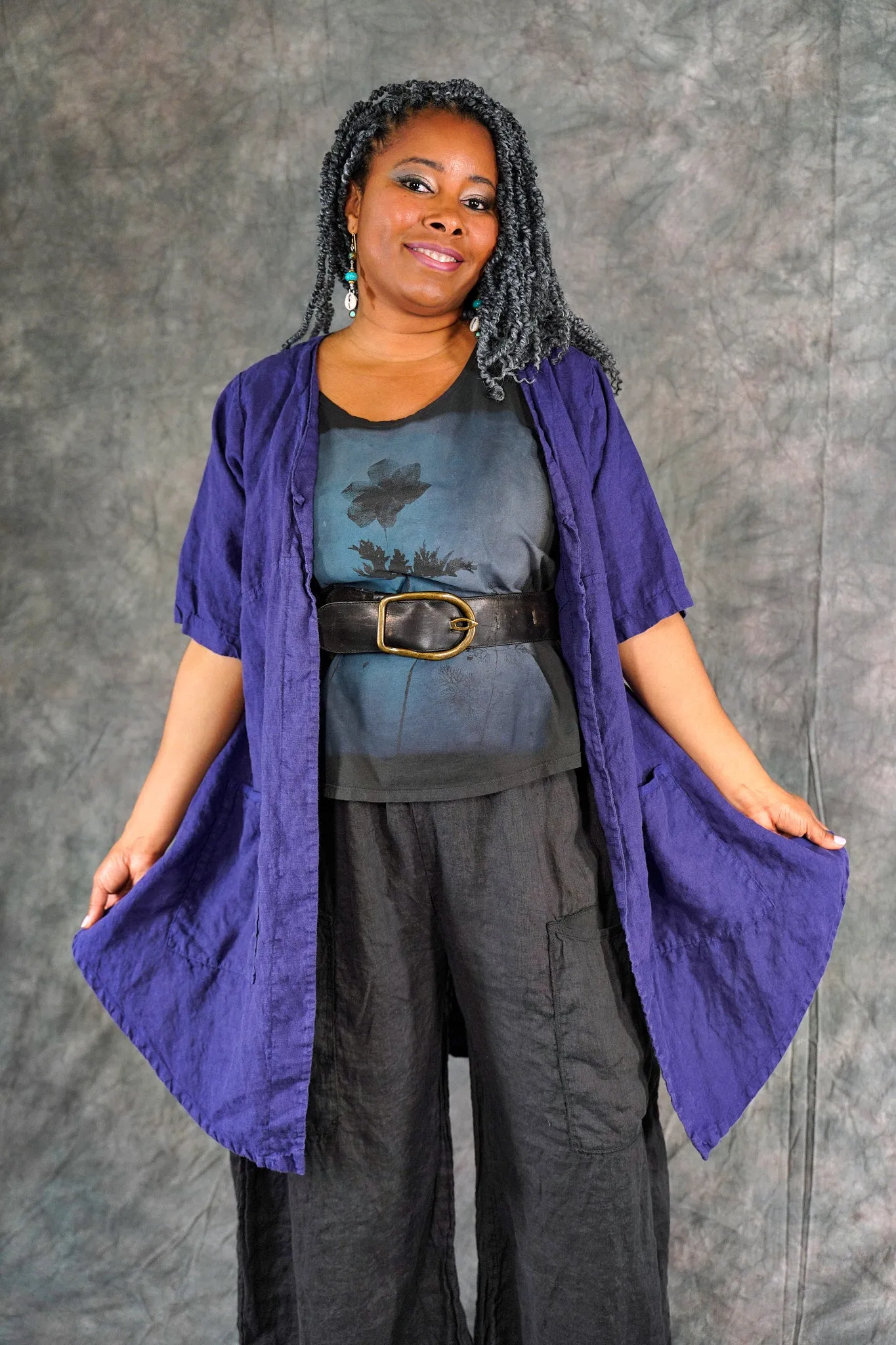 5306 Contrast Cardi Ultraviolet-P