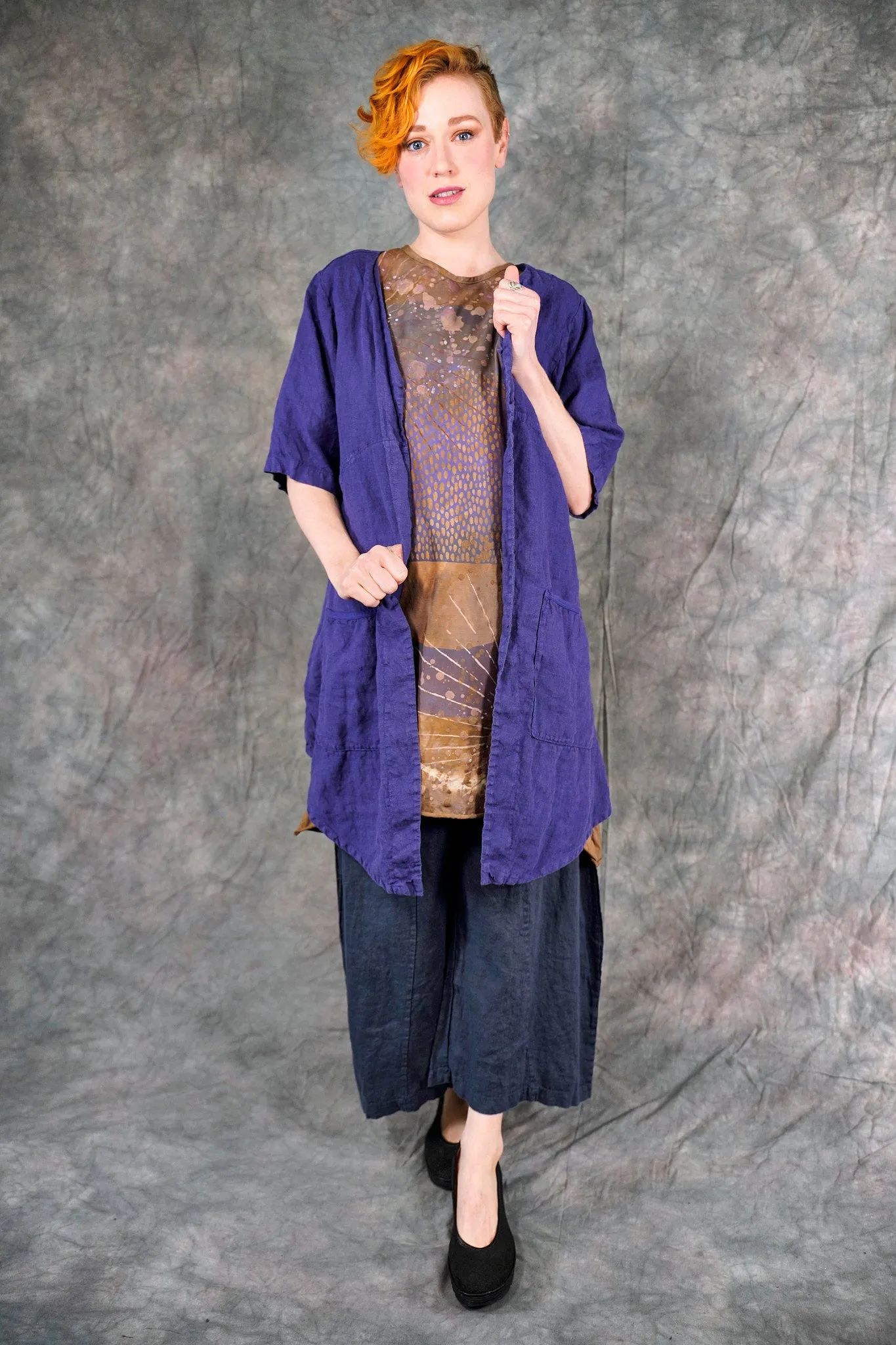 5306 Contrast Cardi Ultraviolet-P