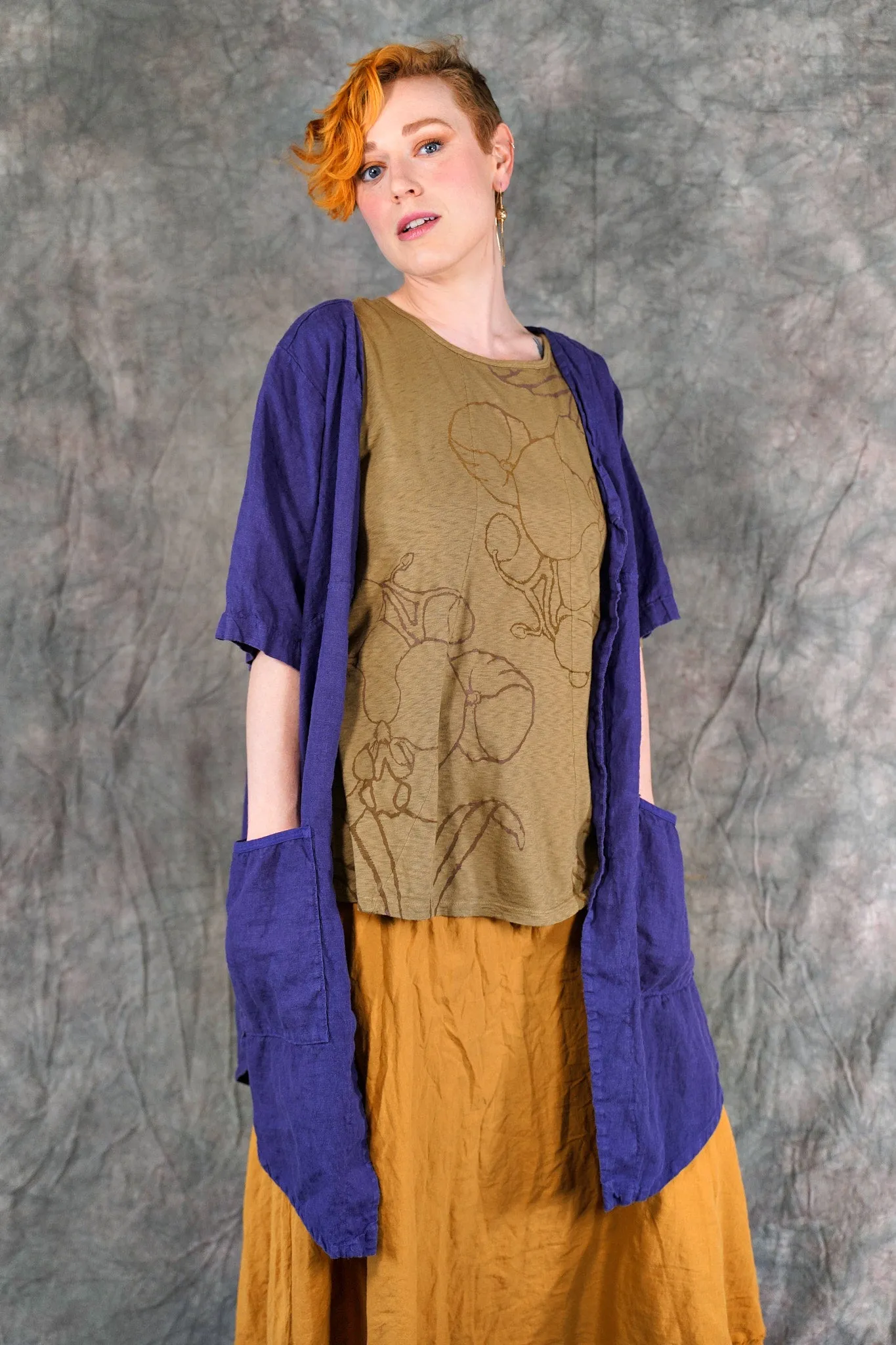 5306 Contrast Cardi Ultraviolet-P