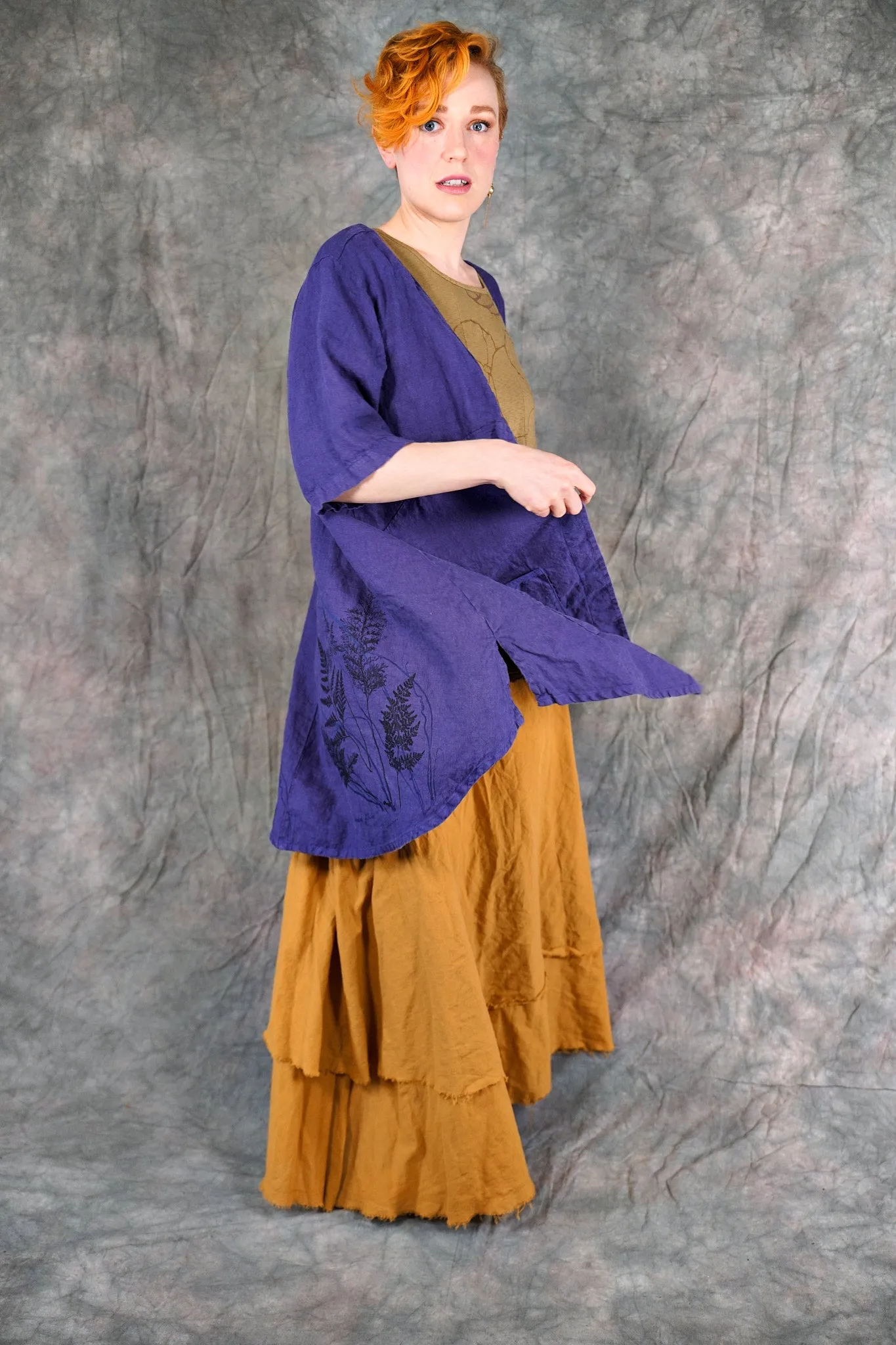5306 Contrast Cardi Ultraviolet-P