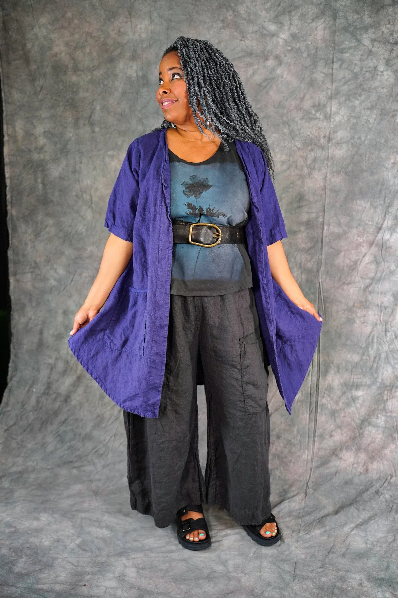 5306 Contrast Cardi Ultraviolet-P