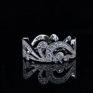 .75ct Paisley Eternity Diamond White Gold Band Size 7