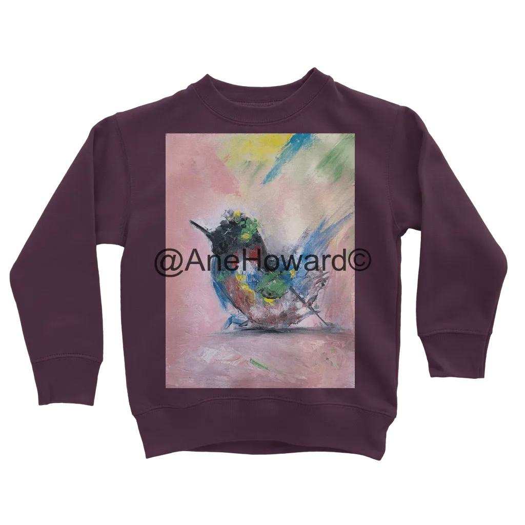Abstract Bird Classic Kids Cotton Sweatshirt