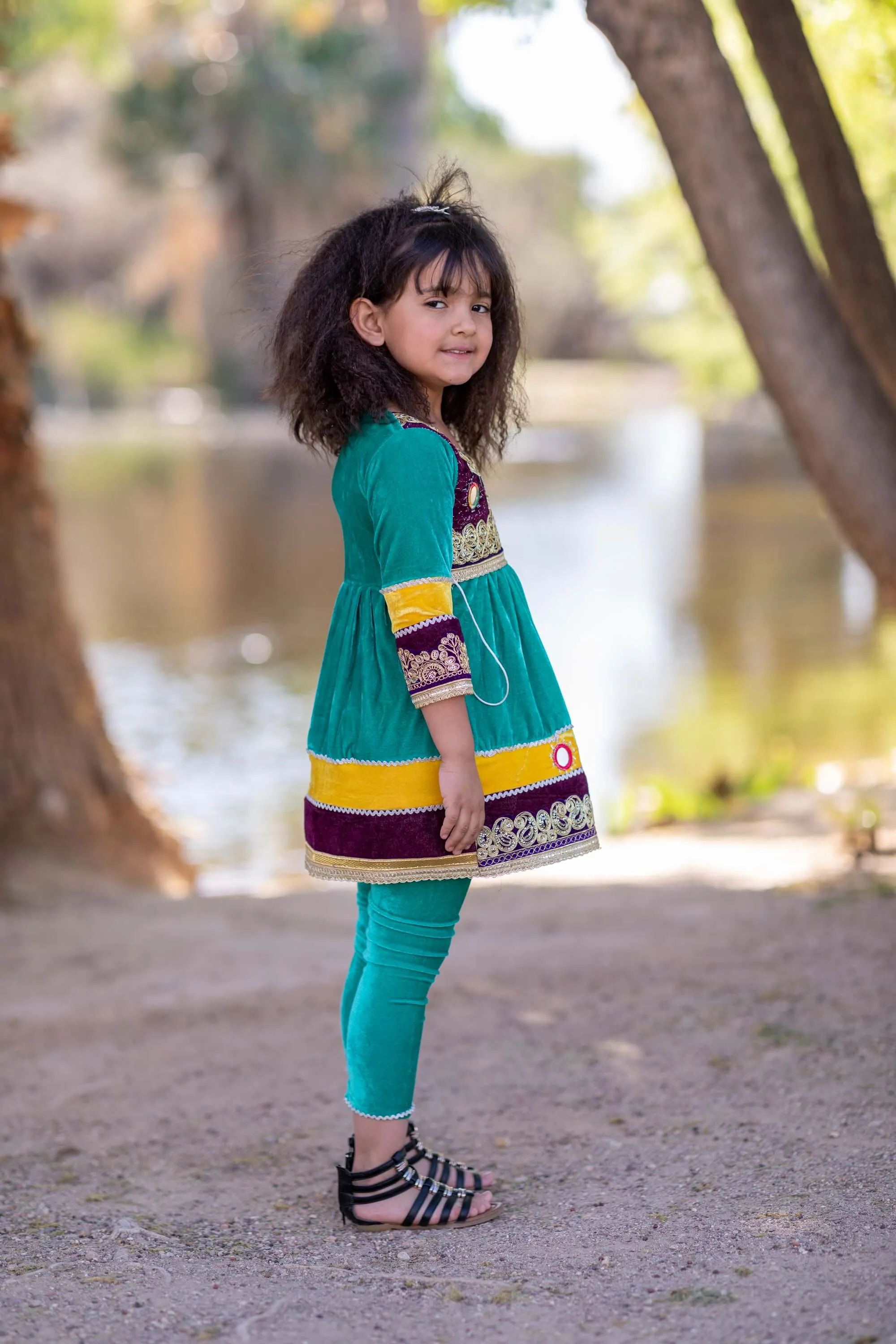 Afghan Velvet Girls Dress