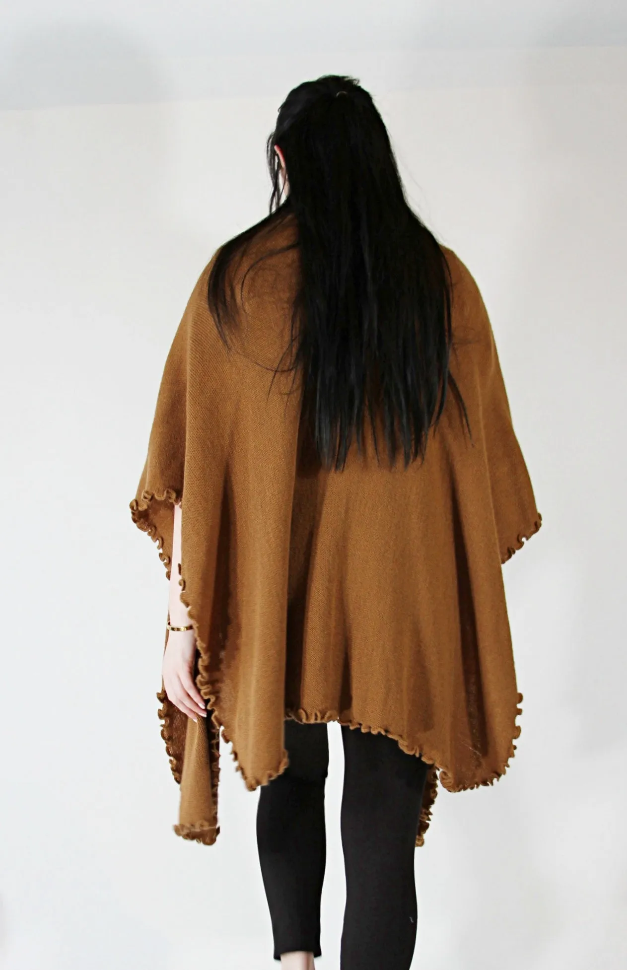 Alpaca Blended Shawl - Brown