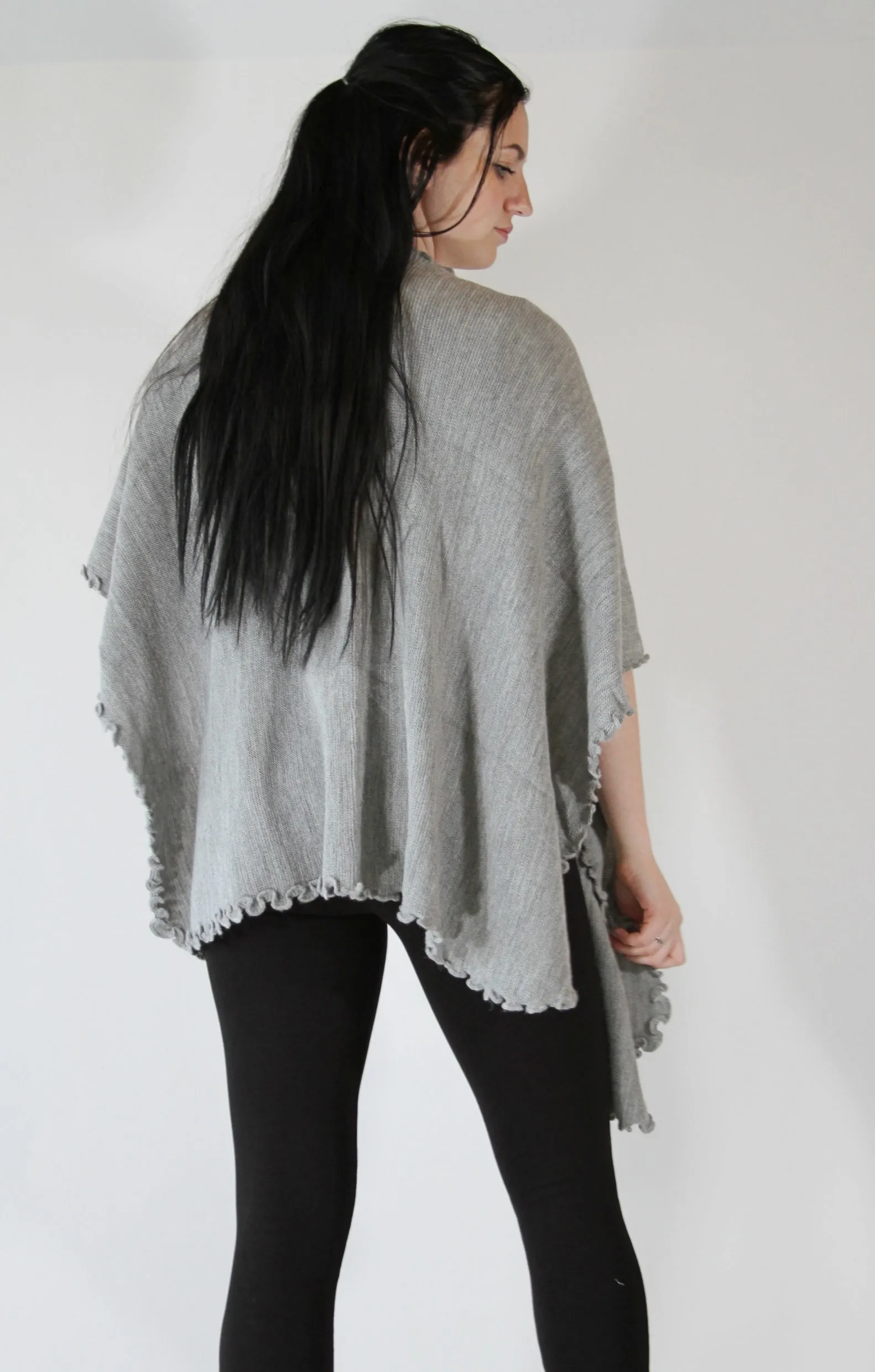 Alpaca Blended Shawl - Gray