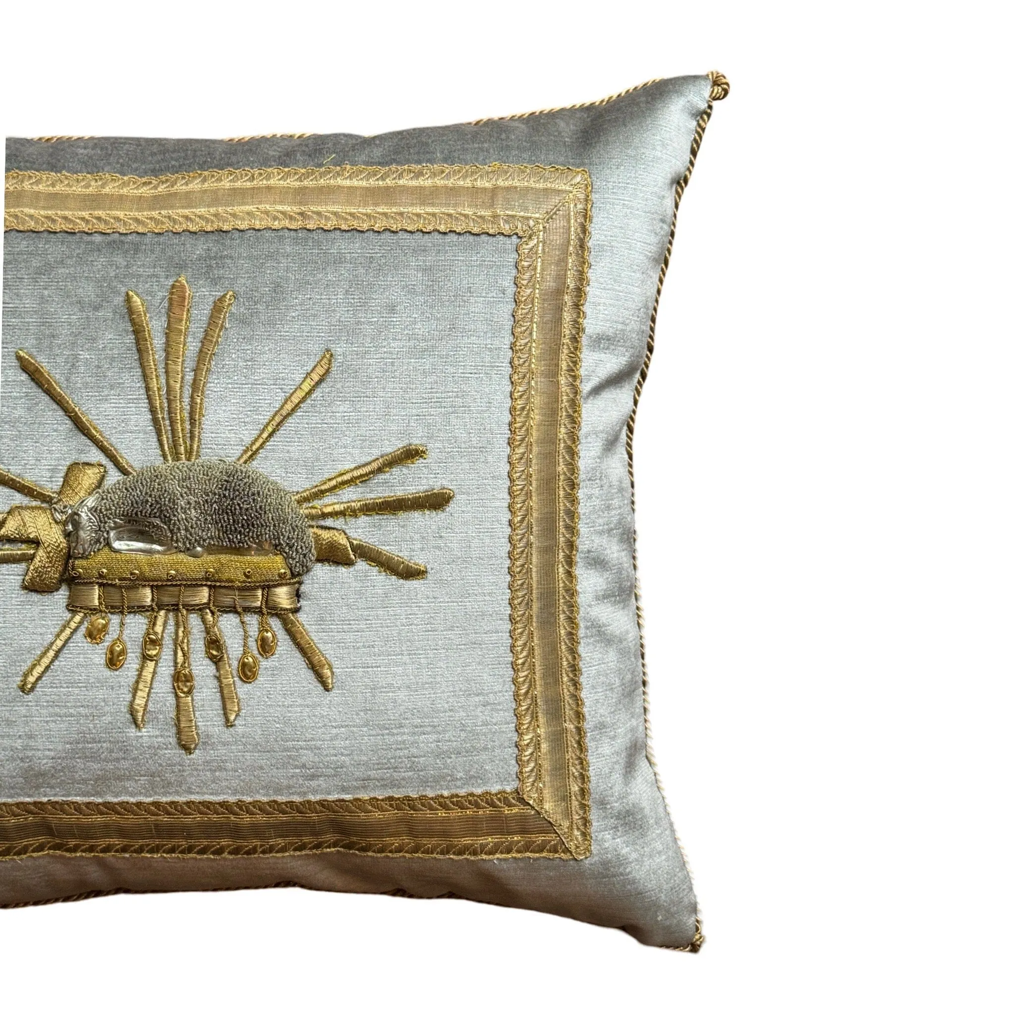 Antique Ecclesiastic Gold & Silver Metallic Embroidered Appliqué (#A070324 | 16x 18")