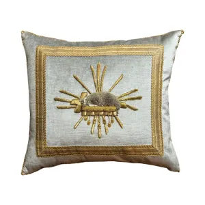 Antique Ecclesiastic Gold & Silver Metallic Embroidered Appliqué (#A070324 | 16x 18")
