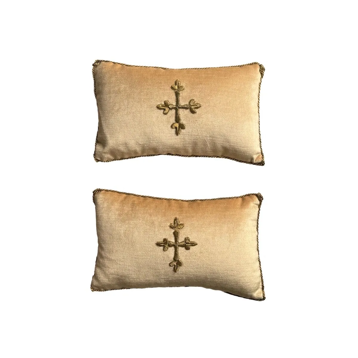 Antique Ecclesiastic Metallic Gold Embroidery (#E051024A&B | 7.5 x 12")